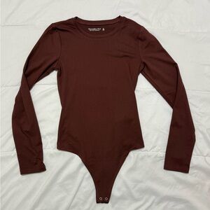 New Abercrombie & Fitch Soft A&F Collections Brown Long Sleeve Bodysuit